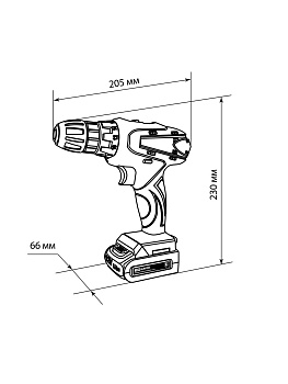 Дрель-шуруповерт акк. ДША-18-ЛК1-У 18 В, 2 А*ч Li-Ion 2 шт, 32 Нм, 0-1400 об/мин, кейс, "Рубин" TDM