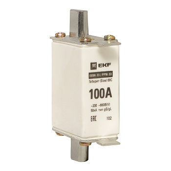 Плавкая вставка ППН-33 100/100А габарит 00С PROxima EKF