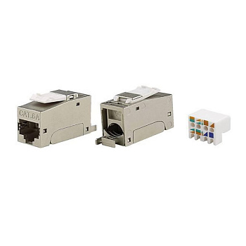 Модуль Keystone RJ45 CAT6A экранированный, 90 градусов, серебристый(форм-фактор S10) DKC