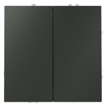 Выключатель с самовозвратом встраиваемый Voltum S70 двухклавишный 10А, (титан)