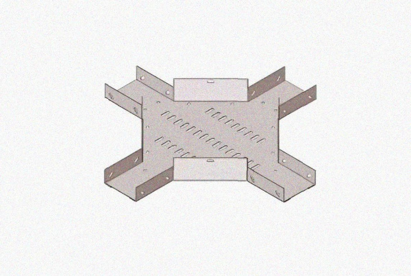 Лоток крестообразный замковый глухой КМЗГ 100х100 УТ1,5, горячее цинкование, S1,5