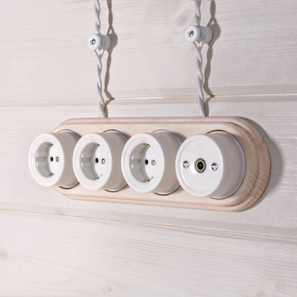 Ретро кабель витой 2х1,5 (белый) 20 м Werkel