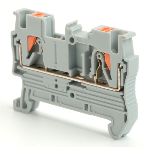 Зажим пружинный, 2-проводной проходной ЗНИ - 2,5, JXB PT 2,5, серый LD572-1-25 STEKKER