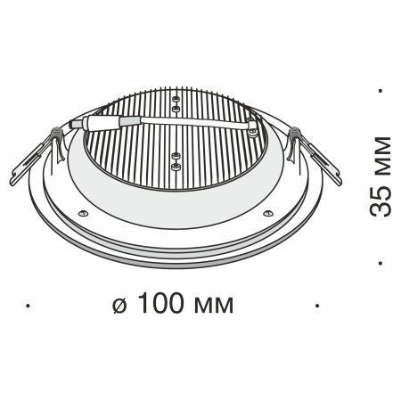 Встраиваемый светильник 6Вт 3000K Белый IP20 Han DL304-L6W Technical