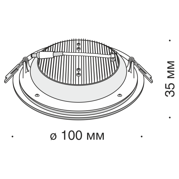 Встраиваемый светильник 6Вт 3000K Белый IP20 Han DL304-L6W Technical