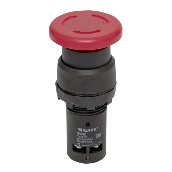 Кнопка SW2C-11MZ поворотная красная NO+NC Грибок PROxima EKF