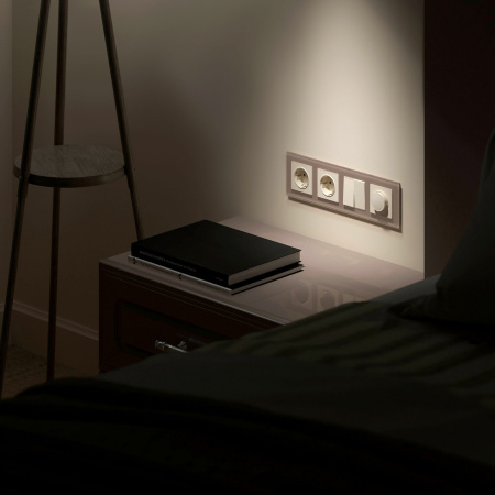 Favorit Рамка на 4 поста (латте, стекло) Werkel