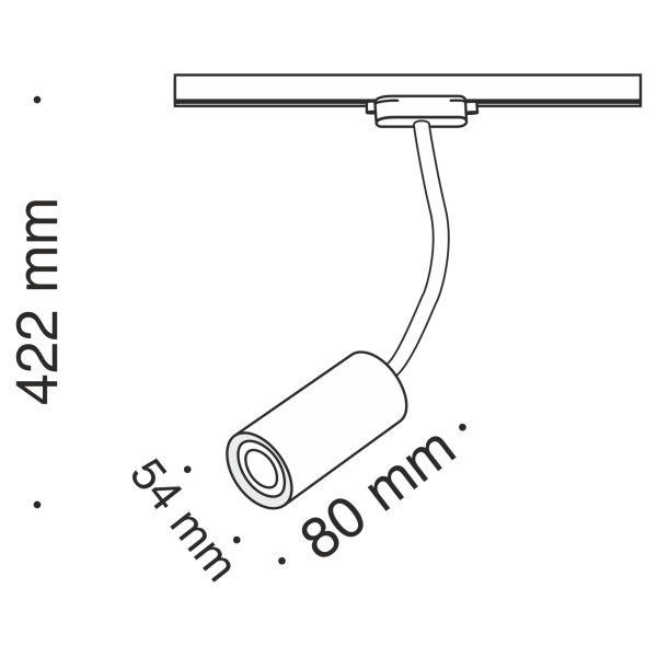 Светильник трековый 1*GU10 50Вт Белый IP20 Track lamps TR010-1-GU10-W Technical