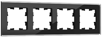 BRITE Рамка 4-мест. РУ-4-2-БрЧ стекло черн. IEK