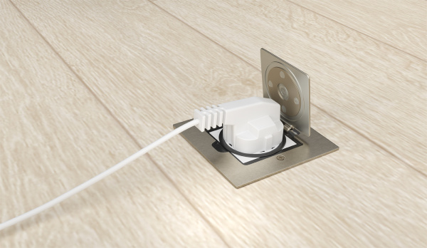 Donel Лючок 2 мод. (1 мод. 45х45 мм.), полированное серебро, IP44, (с уст. набором)