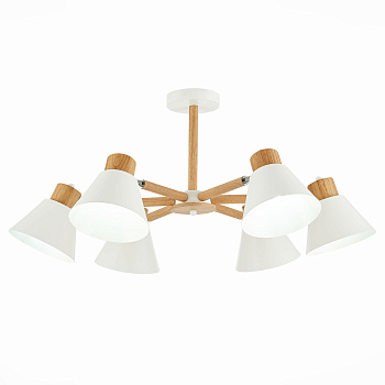 Люстра потолочная Светлое дерево, Белый/Белый E27 6*60Вт SLE103702-06 EVOLUCE