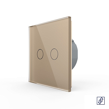 Сенсорный выключатель для жалюзи 2 клавиши 1 модуль Золотой Livolo