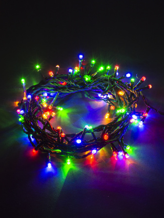 Гирлянда новогодняя светодиодная, СГ 100 З, 220 В, зеленый шнур, многоцветная, 5 м, 8 режимов TDM Гирлянда новогодняя светодиодная, СГ 100 З, 220 В, зеленый шнур, многоцветная, 5 м, 8 режимов TDM