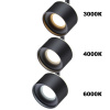 Св-к трековый с перекл.цв.темп.IP20 LED 3000К/4000К/6000К 12W вниз+3W вверх черный NOVOTECH