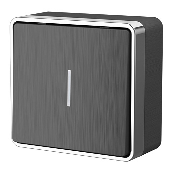 Выключатель одноклавишный с подсветкой (графит рифленый) Gallant ОУ IP20 Werkel