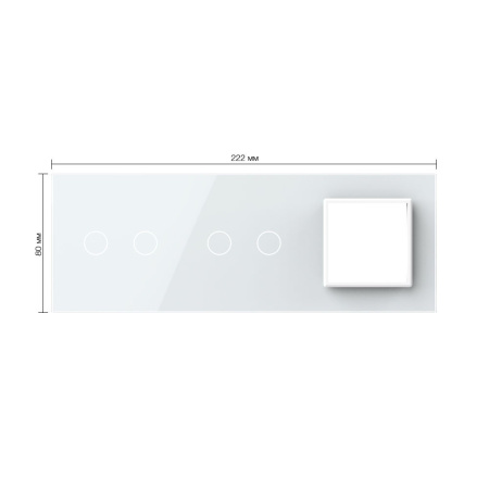 Панель тройная: 2 выключателя + 2 выключателя + 1 розетка Белая Livolo