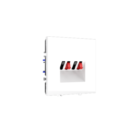 Розетка акустическая встраиваемая Voltum S70 4-местная, (белый глянцевый)