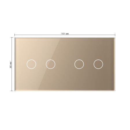 Панель для двух двухклавишных выключателей золотая Livolo