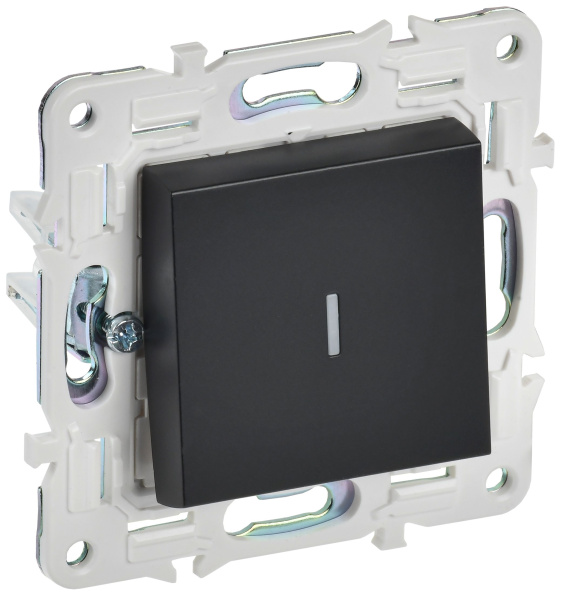 SKANDY Выключатель 1-клавишный проходной с индикацией 10А SK-V08Bl черный IEK