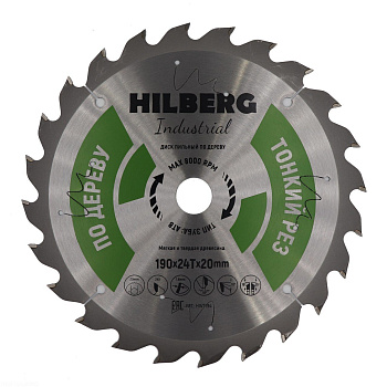 Диск пильный Industrial Дерево тонкий рез 190*20*24Т HWT194 Hilberg