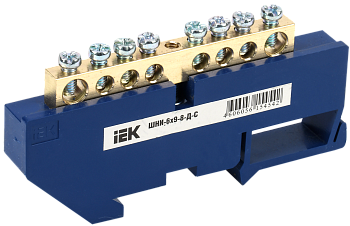 Шина N "ноль" на DIN-изоляторе ШНИ-6х9-8-Д-С IEK