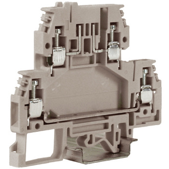 DSFA.4GR, зажим с 2 уровнями, верхний под предохранитель 4 кв.мм серый DKC