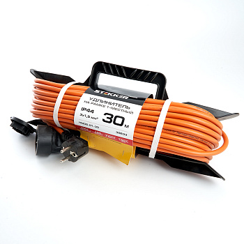 Удлинитель-шнур на рамке 1-местный с/з Stekker, HM05-01-30 (US1), 3*1,5мм², 30м, 220В, 16А, Home, оранжевый
