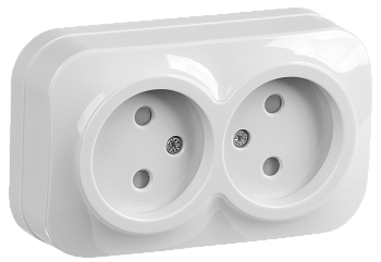Розетка двухместная ОУ РСш22-2-ХБ без з/з с защитной шторкой 10А GLORY белый IEK Розетка двухместная ОУ РСш22-2-ХБ без з/з с защитной шторкой 10А GLORY белый IEK