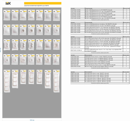 Рамка 3-местная горизонтальная РГ-3-КБ КВАРТА белый IEK