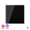 Двухклавишный умный сенсорный диммер Livolo ZigBee, 1 пост, Черный VL-C702D2Z-2BG