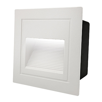 Светильник для ступеней 3Вт 5000К Металл Белый Квадрат GSTL-S1-3BT-5K General