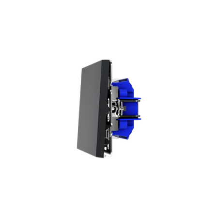 Проходной переключатель встраиваемый Voltum S70 одноклавишный 10А, (графит)