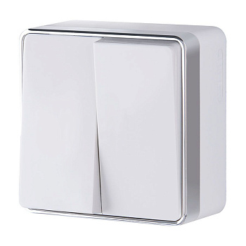 Выключатель двухклавишный (белый) Gallant ОУ IP20 Werkel