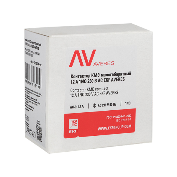 Контактор КМЭ 12А 1NC 400В АС AVERES EKF