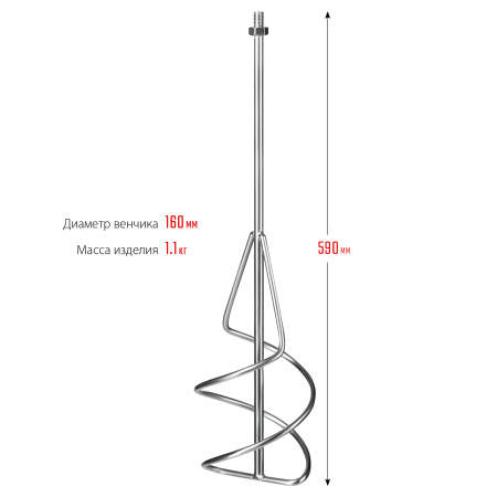 Насадка-миксер "снизу-вверх" для песчано-гравийных смесей d 160 мм, М14 ЗУБР