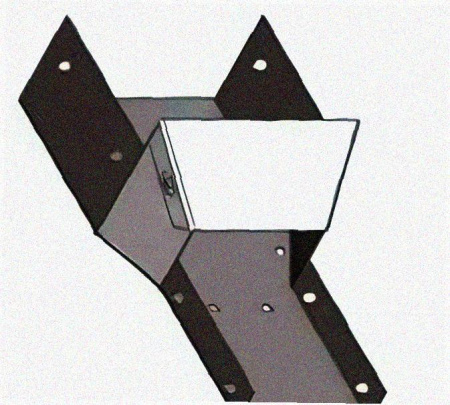 Лоток переходной замковый ЛПЗ 400х65-200х65 УТ1,5, оцинкованный лист, S1,0