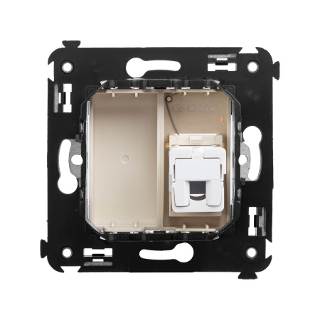 Телефонная розетка RJ-12 в стену одинарная, "Avanti", "Ванильная дымка" DKC