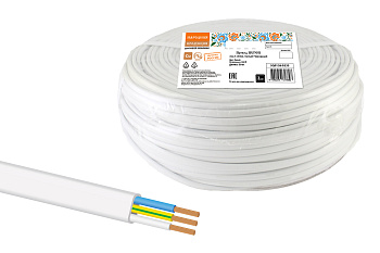 Провод ПУГСП 3х2,5 (50м), белый Народный