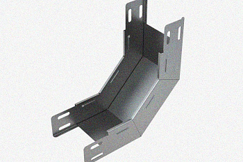 Лоток замковый глухой КСЗГ 150х50-45 УТ1,5 для поворота трассы вниз на 45, горячее цинкование, S1,0
