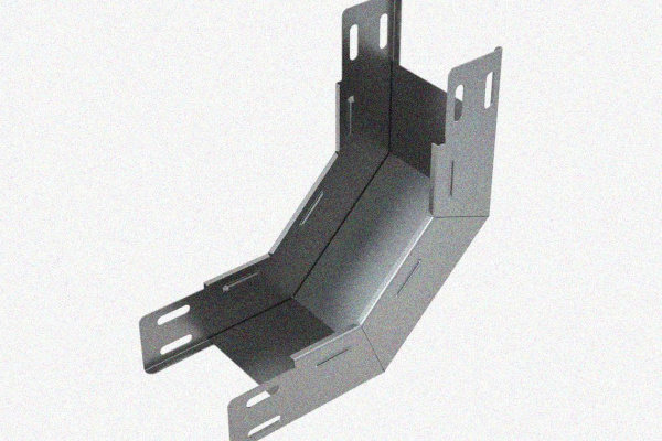 Лоток замковый глухой КСЗГ 150х50-45 УТ1,5 для поворота трассы вниз на 45, горячее цинкование, S1,0