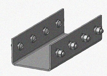 Соединитель стоек ССх4 У3, окрашенный, S4,0