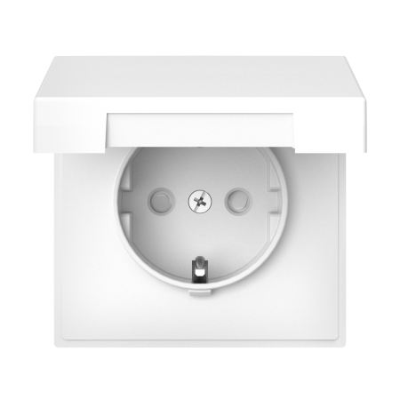 ARTGALLERY РОЗЕТКА с заземл. со шторк. с крышкой, 16А, IP20, механизм, БЕЛЫЙ Systeme Electric
