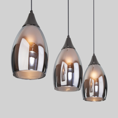 Подвесной светильник со стеклянными плафонами 3*E14 15Вт чёрный жемчуг IP20 Cosmic (50285/3 черный жемчуг) Eurosvet