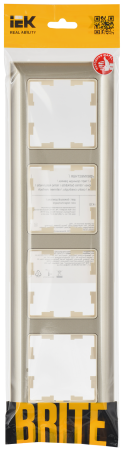 BRITE Рамка 4-мест. РУ-4-Бр беж./шамп. IEK