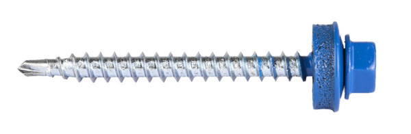 Саморезы СКД кровельные, RAL 5005 синий насыщенный, 50 х 4.8 мм, 250 шт, для деревянной обрешетки, Профессионал ЗУБР