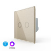 Двухклавишный умный сенсорный выключатель EC, 1 пост, цвет шампань Livolo