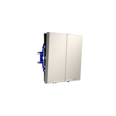 Выключатель встраиваемый Voltum S70 двухклавишный с подсветкой 10А, (кашемир)