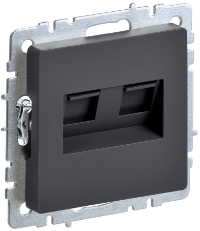 BRITE Розетка двойная RJ11+RJ45 кат.5E РК/Т12-БрГ графит IEK