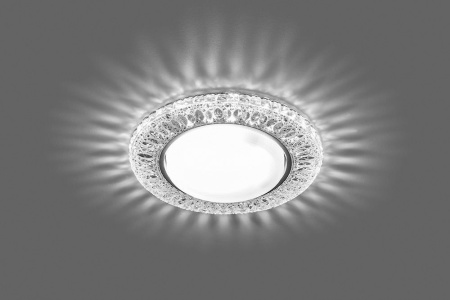 Светильник встраиваемый с белой LED подсветкой Feron CD4022 потолочный GX53 без лампы прозрачный