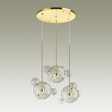 Люстра LED 36W 4000K BUBBLES золотой/прозрачный B ODEON LIGHT